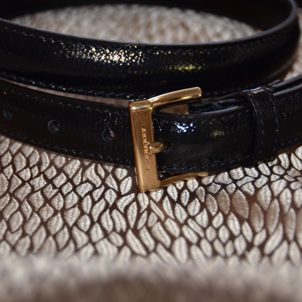 Burberry patent leather waist belt with gold-tone - Picture 4 of 5